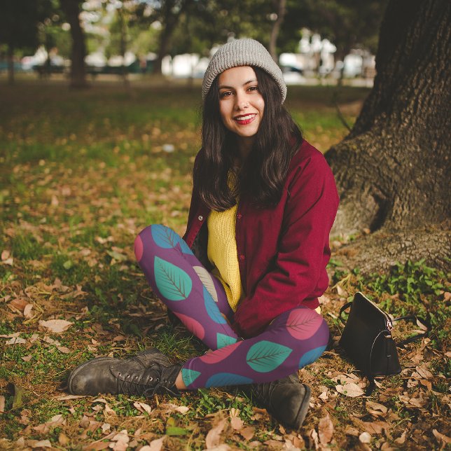 Retro-Herbstlaub Capri Leggings (Von Creator hochgeladen)