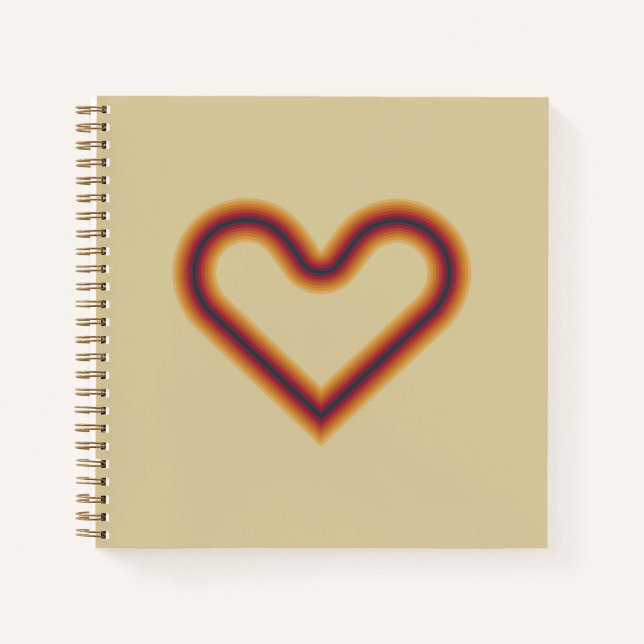 Retro-Herz Op-Art Notizbuch (Vorderseite)