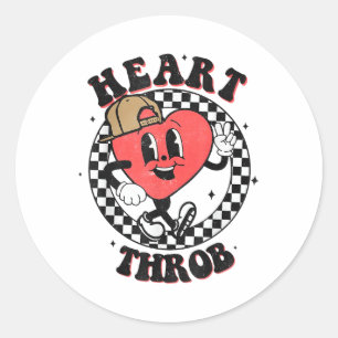 Retro Herz-Throb Kid Vorschulabgang Runder Aufkleber