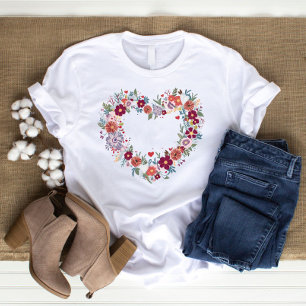 Retro-Herz-Wildblumenliebhaber T-Shirt