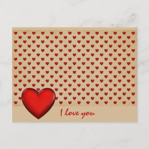 Retro-Herzen - Ich liebe dich Postkarte