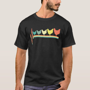 Retro-Herzschlag Hühner Henne T-Shirt