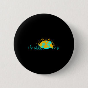 Retro Herzschlag Palme Trocal Strand Insel Button
