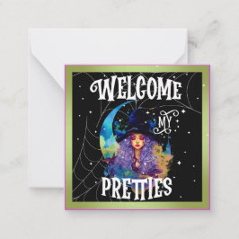 Retro Hexe Beauty Halloween Mitteilungskarte