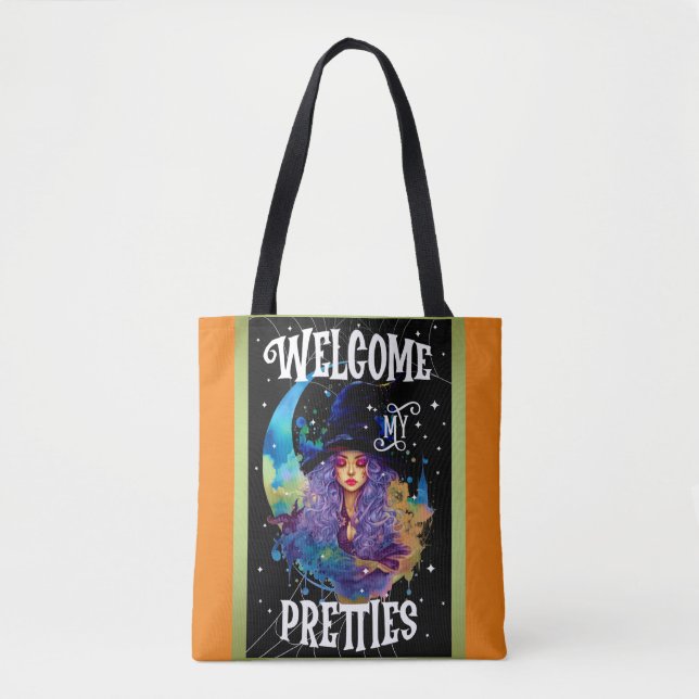 Retro Hexe Beauty Halloween Tasche (Vorderseite)
