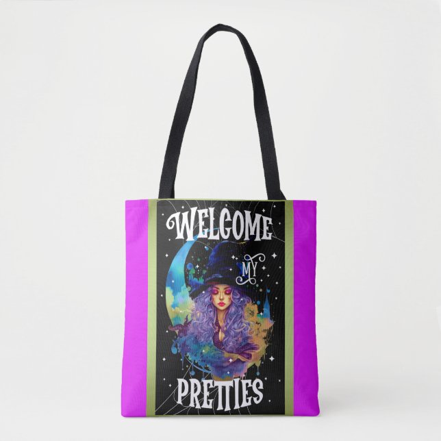 Retro Hexe Beauty Halloween Tasche (Vorderseite)