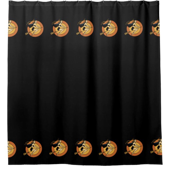 Retro Hexe Duschvorhang (Vorderseite)