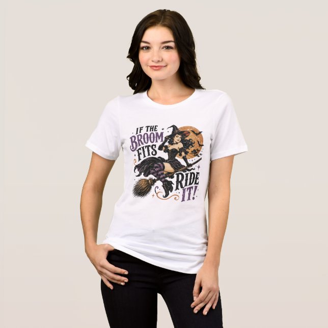 Retro Hexe Tri-Blend Shirt (Vorderseite voll)
