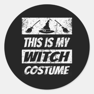 Retro Hexenmeister Halloween Matching Group Kostüm Runder Aufkleber