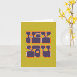 Retro Hey, du Lila grün Karte