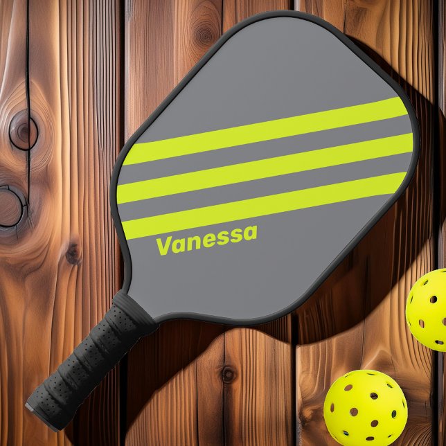 Retro HI VIS Three Strivers with Name Pickleball Schläger (Von Creator hochgeladen)