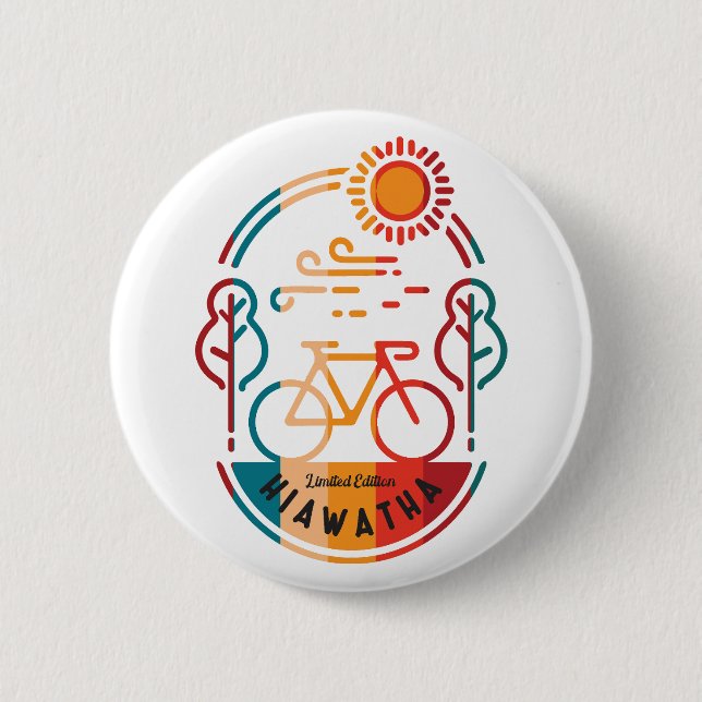 Retro Hiawatha Bike Bahn Button (Vorderseite)