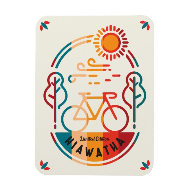 Retro Hiawatha Bike Bahn Magnet (Vertikal)