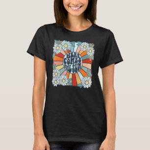 Retro Hier kommt die Sonnenblumen Sommer Familie V T-Shirt