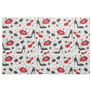 Retro High Fashion Girl Stoff