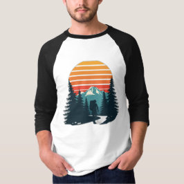 Retro Hiker Mountain Adventure  T-Shirt