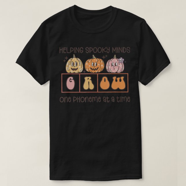 Retro hilft Spooky Minds One Phoneme Science T-Shirt (Design vorne)