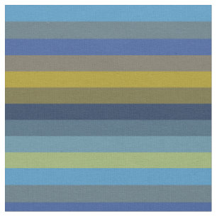 Retro Himmelblau und Senfgelb horizontale Streifen Stoff