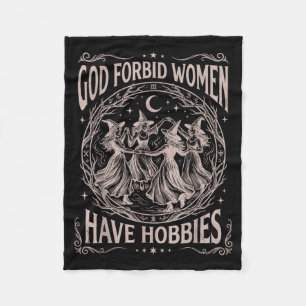 Retro-Himmelsgott verbietet Frauen, Hobbys zu habe Fleecedecke