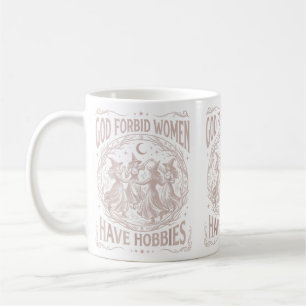 Retro-Himmelsgott verbietet Frauen, Hobbys zu habe Kaffeetasse