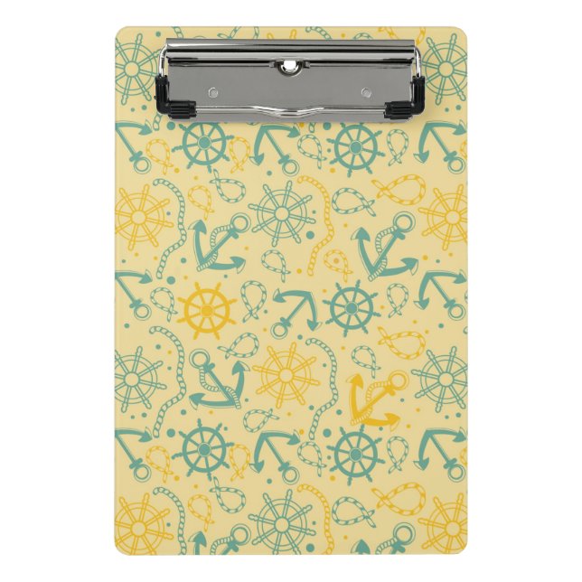 Retro Hintergrund mit Anker, Seile Mini Klemmbrett (Vorderseite)