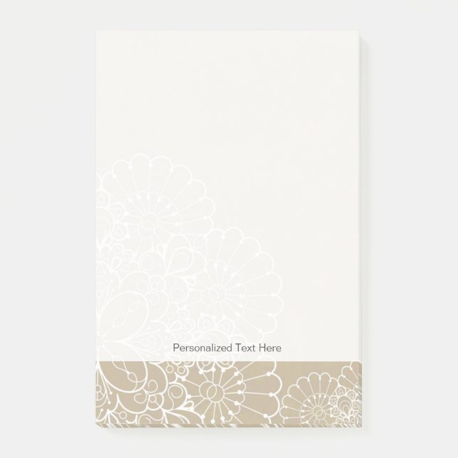 Retro-Hintergrund mit Spitzentornament Post-it Klebezettel (Vorderseite)