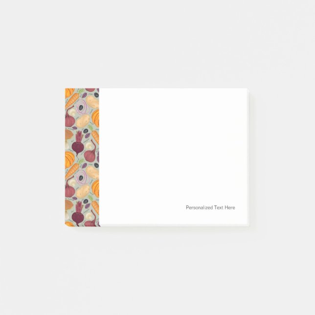 Retro Hintergrund vom Frischgemüse Post-it Klebezettel (Vorderseite)