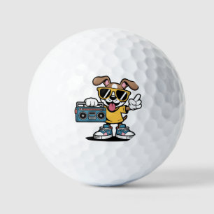Retro Hip Hop Hund: Cooler Cartoon-Welpe Golfball