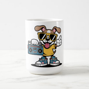 Retro Hip Hop Hund: Cooler Cartoon-Welpe  Kaffeetasse