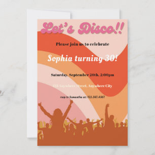 Retro Hippie 70's 60er Groovy Birthday Party Einladung