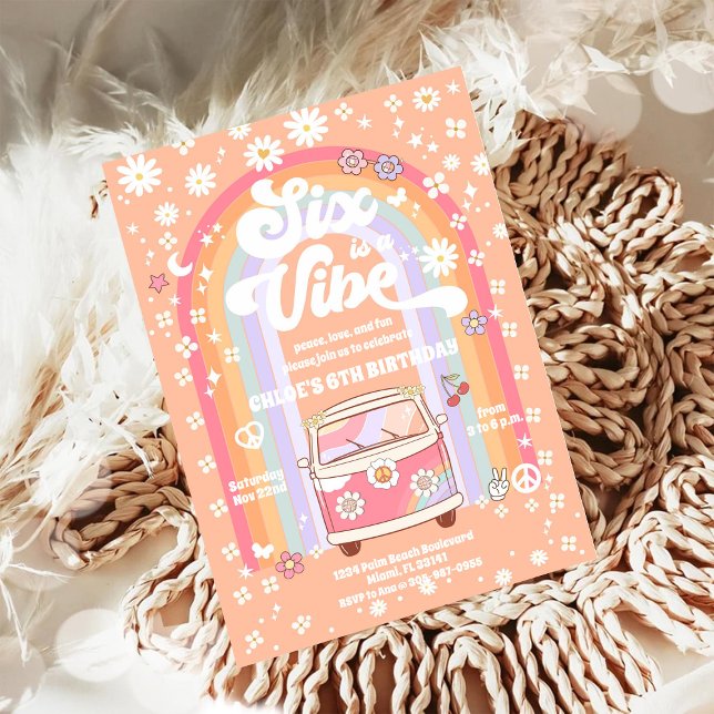 Retro Hippie Birthday Invitation (Créateur téléchargé)