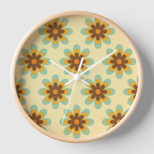 Retro-Hippie-Blume-Wall-Uhr Uhr