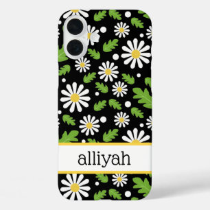 Retro-Hippie-Blumen-Daisy-Muster iPhone 16 Plus Hülle