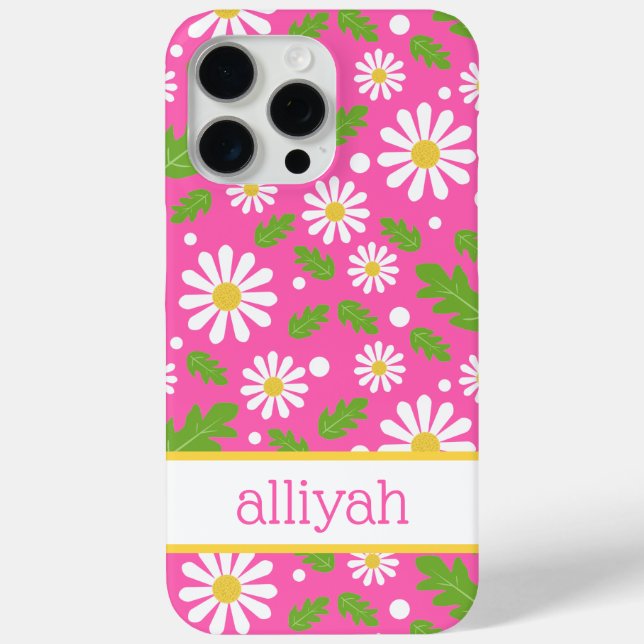 Retro-Hippie-Blumen-Gänseblümchen-Muster Case-Mate iPhone Hülle (Rückseite)