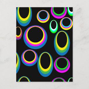 Retro Hippie bunte Ovals Postkarte