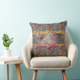Retro Hippie: Fantasy-Pillow der Blumen Kissen