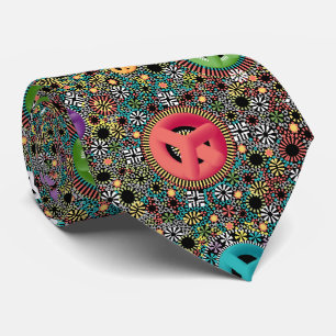 Retro Hippie farbenfrohe 60er Muster Krawatte