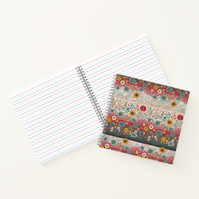 Retro Hippie: Folk Art Garden Notebook Notizbuch (Innenseite)