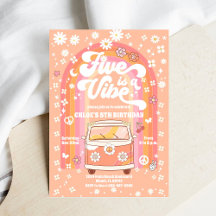 Retro-Hippie-Geburtstagseinladung