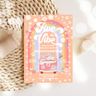 Retro-Hippie-Geburtstagseinladung Einladung