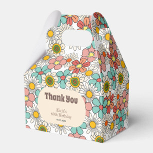 Retro Hippie Groovy Blume Geburtstag Vielen Dank Geschenkschachtel