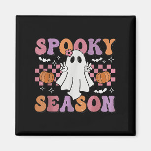 Retro Hippie Halloween Niedlich Ghost Spooky Seaso Magnet