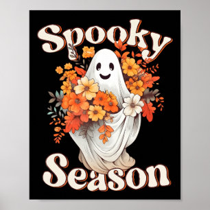 Retro Hippie Halloween Niedlich Ghost Spooky Seaso Poster