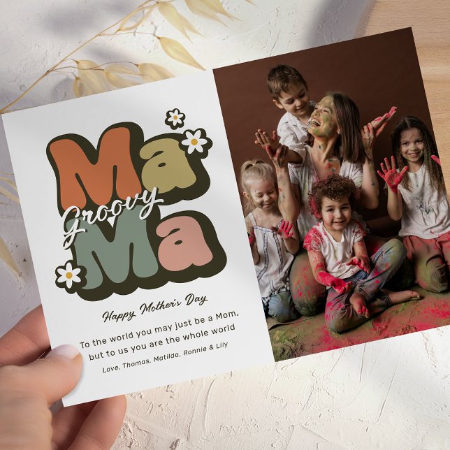 Retro Hippie Mama Mothers Day Karte (Von Creator hochgeladen)