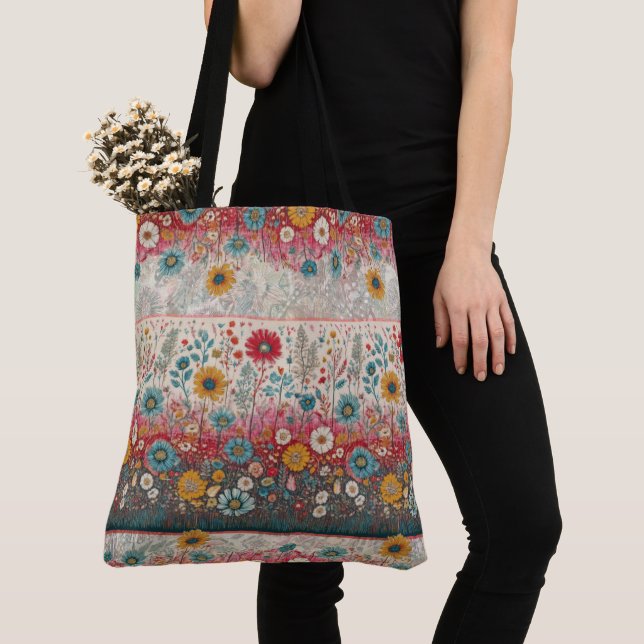 Retro Hippie: Patchwork-Gartentasche Tasche (Von Nahem)