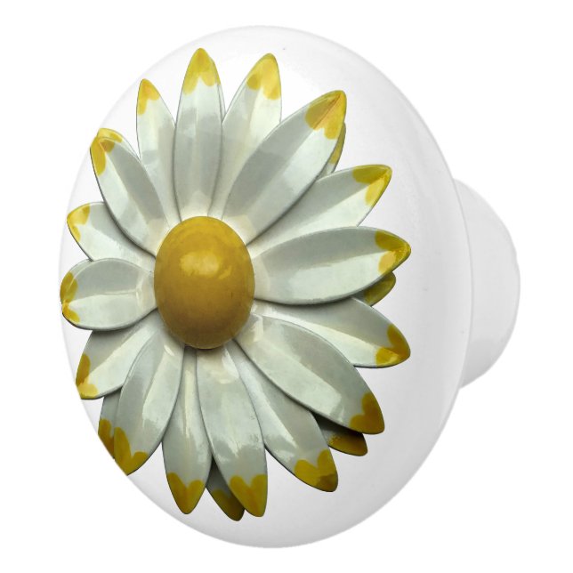 Retro Hippie Peace Daisy Blume Floral Country Keramikknauf (Rechts)