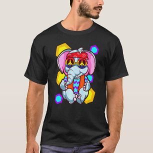 Retro Hippie Peace Elephant Liebe Tiere T-Shirt