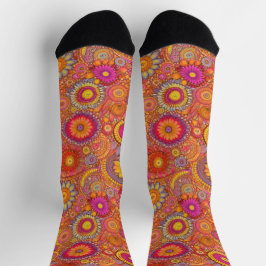 Retro Hippie: Pink Daisies Socks Socken