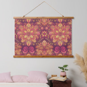 Retro Hippie: Pink Road Trip Wall hängen Wandteppich Mit Holzrahmen