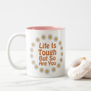 Retro-Hippie-Positiv-Zitat Zweifarbige Tasse